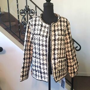 NWT Black/ivory tweed blazer